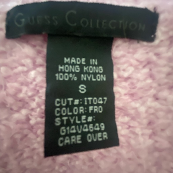 GUESS COLLECTIONS Pink Fuzzy V Neck Sweater - Picture 5 of 5